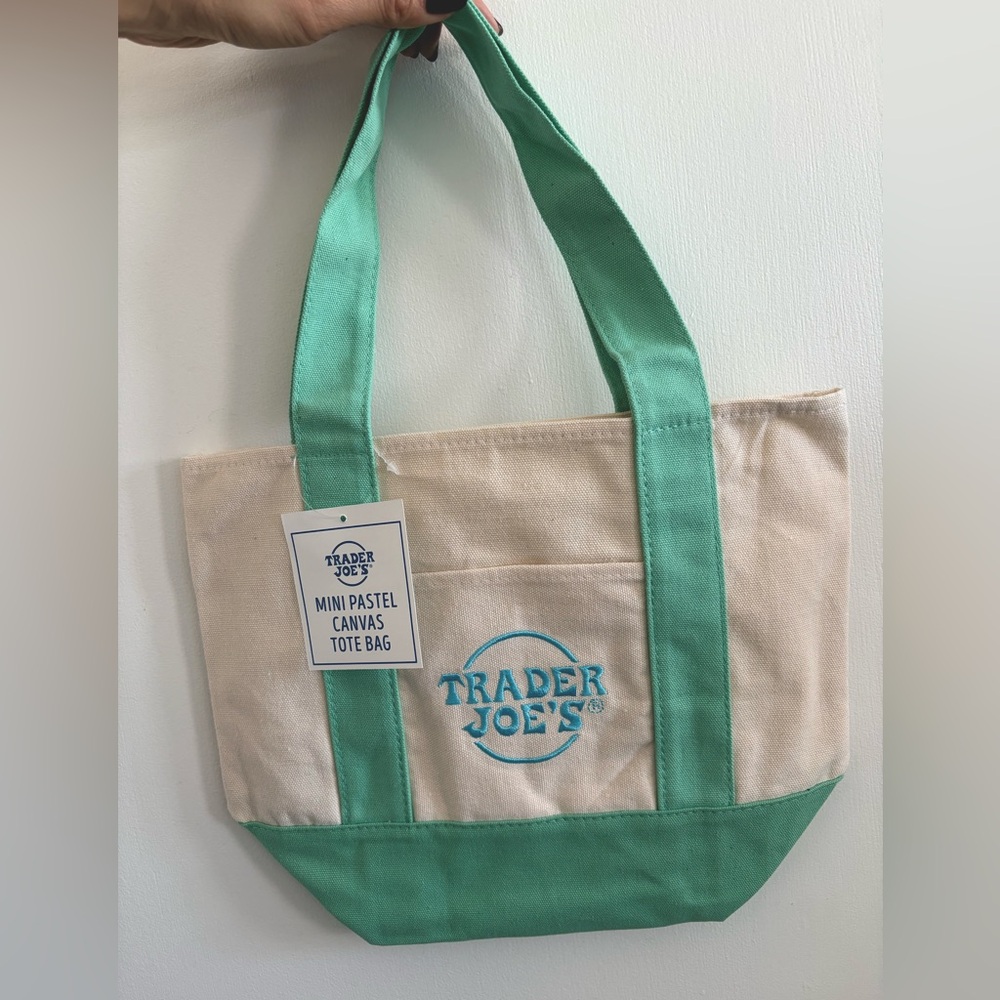 Trader Joe’s Pastel Mini Canvas tote bag - Mint Green